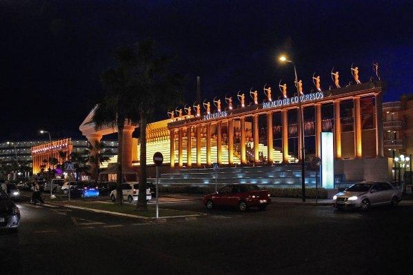 The Hard Rock Cafe in Las Americas, Tenerife, at night