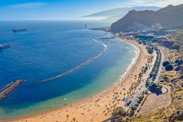 Playa de Las Teresitas View of Las Teresitas Beach from a nearby viewpoint