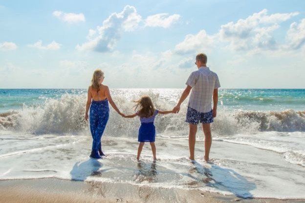 Family at the beach