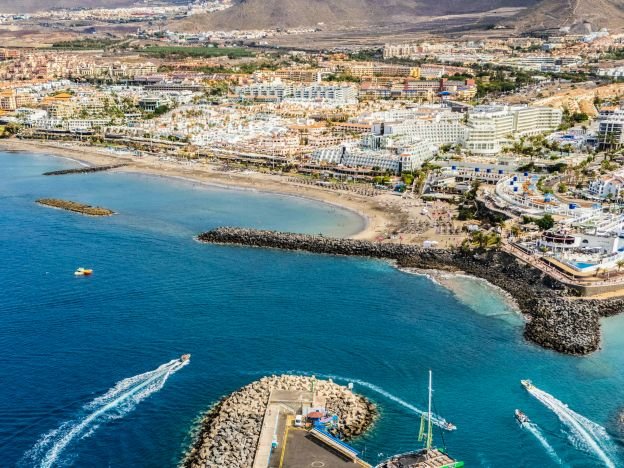 Aerial view of Los Cristianos in South Tenerife