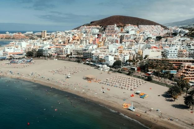 Aerial view of Los Cristianos in South Tenerife