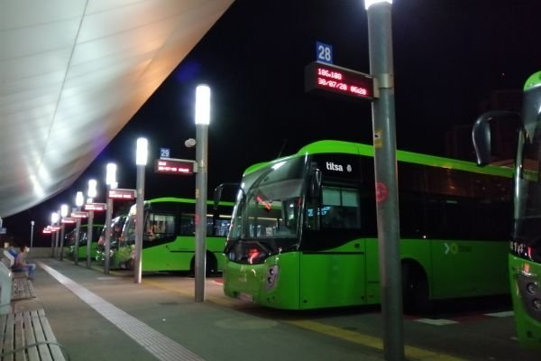 Local buses at the Santa Cruz de Tenerife terminal