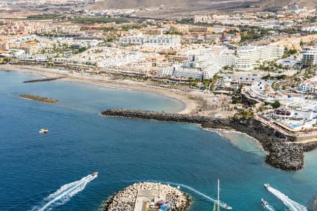 Aerial view of Los Cristianos in South Tenerife