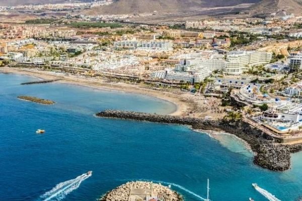 Aerial view of Los Cristianos in South Tenerife